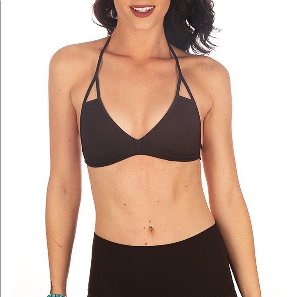 Black cut out Swim Top
